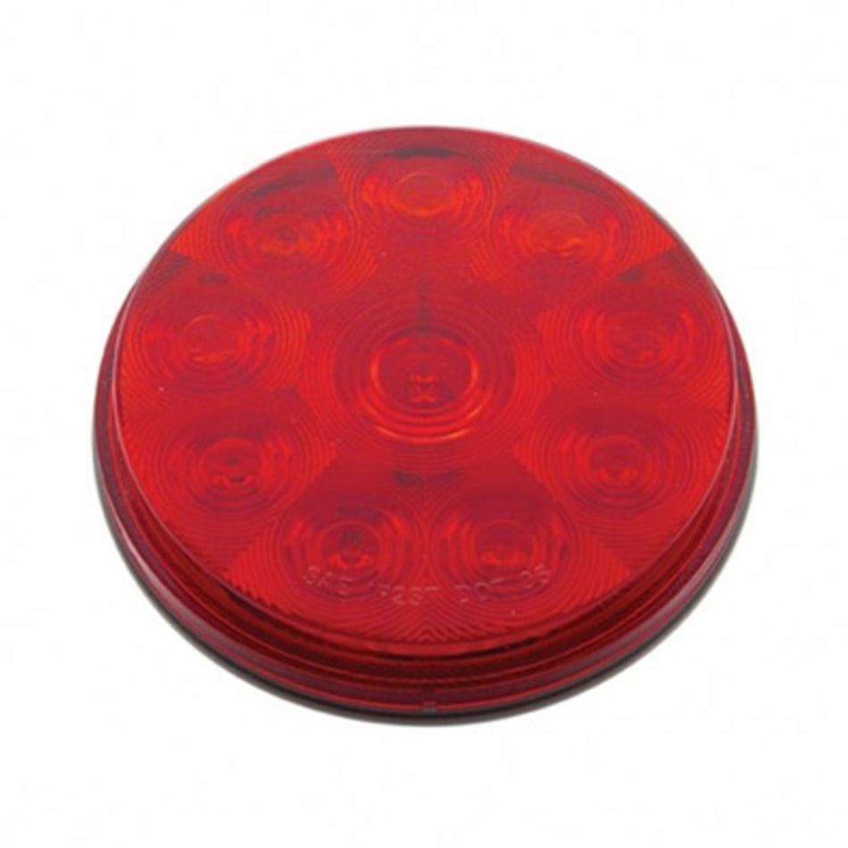 10 LED 4" Round Stop, Turn & Tail Light - Red LEDs (Red Lens) Light Only or Full Light Kit