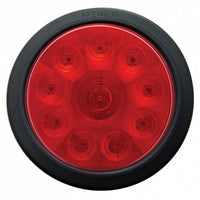 10 LED 4" Round Stop, Turn & Tail Light - Red LEDs (Red Lens) Light Only or Full Light Kit