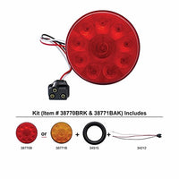 10 LED 4" Round Stop, Turn & Tail Light - Red LEDs (Red Lens) Light Only or Full Light Kit