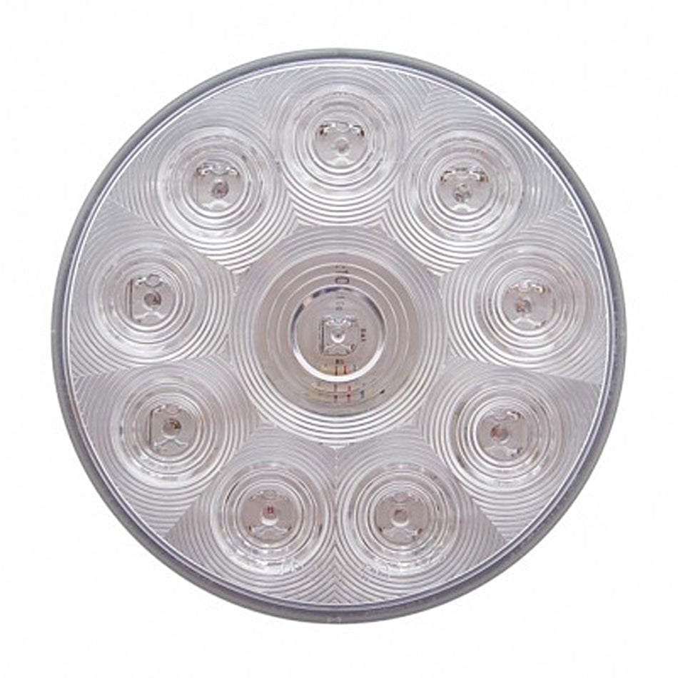10 LED 4" Round Stop, Turn & Tail Light - Red LEDs (Clear Lens)