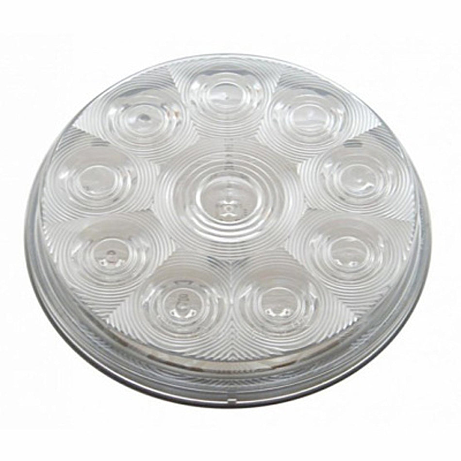10 LED 4" Round Stop, Turn & Tail Light - Red LEDs (Clear Lens)