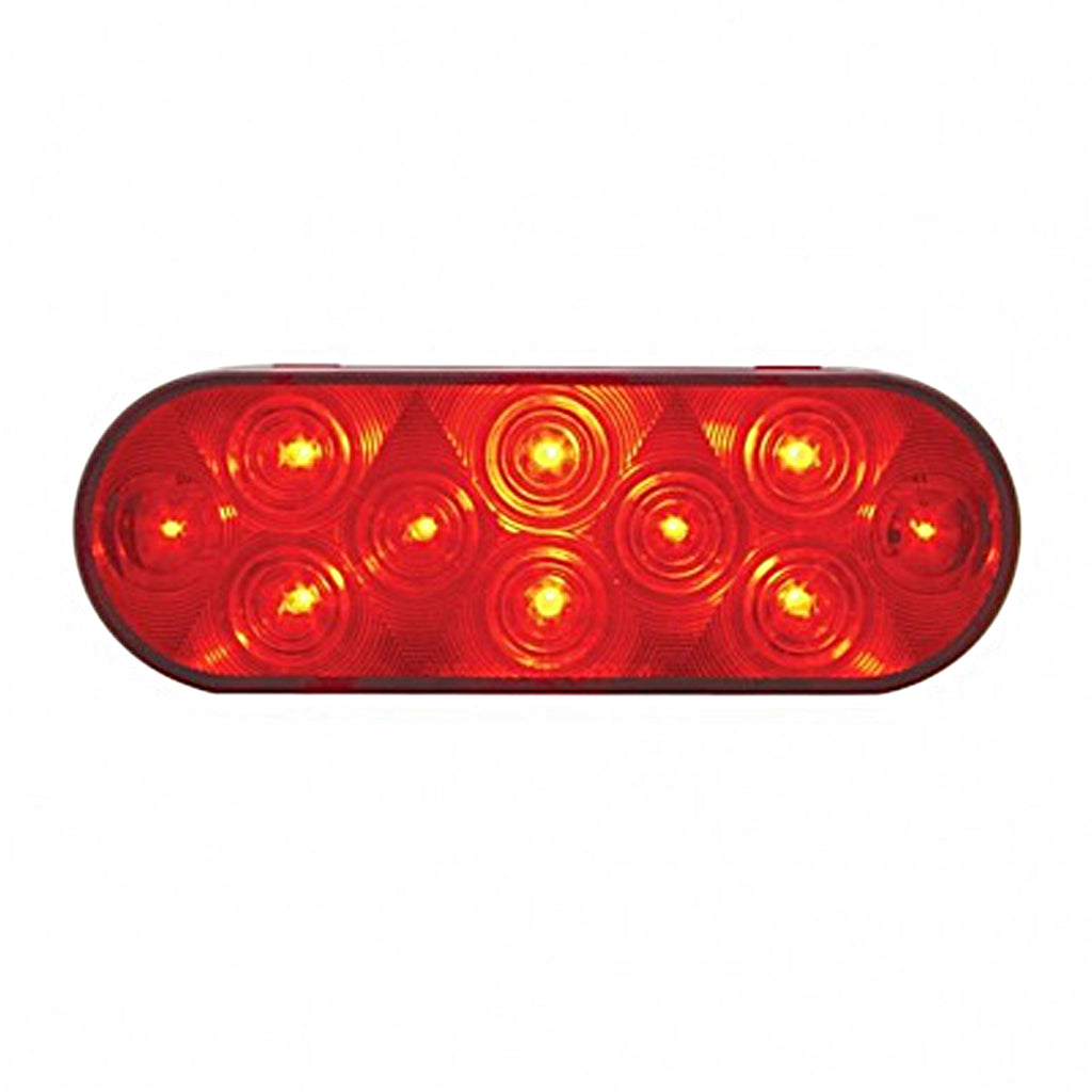 United Pacific - 10 LED 6" Oval Stop, Turn & Tail Light - Red LEDs (Red Lens)