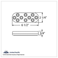 United Pacific - 10 LED 6" Oval Stop, Turn & Tail Light - Red LEDs (Red Lens)