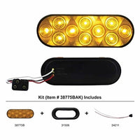 United Pacific - 10 LED 6" Oval Turn Signal Light Kit - Amber LEDs (Amber Lens)