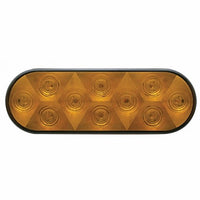 United Pacific - 10 LED 6" Oval Turn Signal Light Kit - Amber LEDs (Amber Lens)