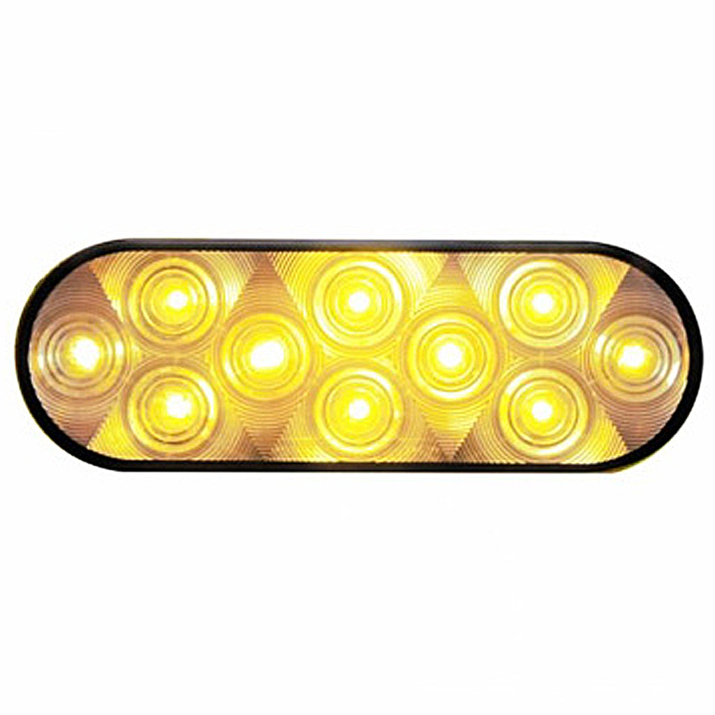 United Pacific - 10 LED 6" Oval Turn Signal Light - Amber LEDs (Clear Lens)