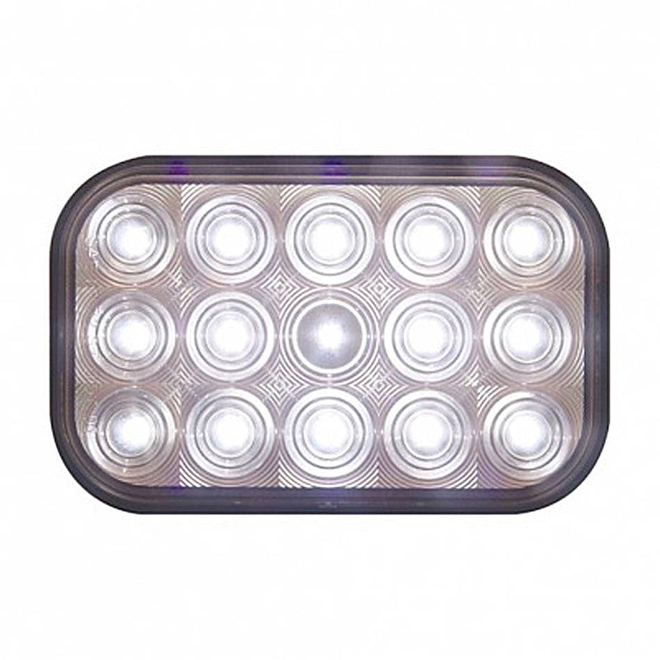 United Pacific - 15 LED Rectangular Back-Up Light - White LEDs (Clear Lens)