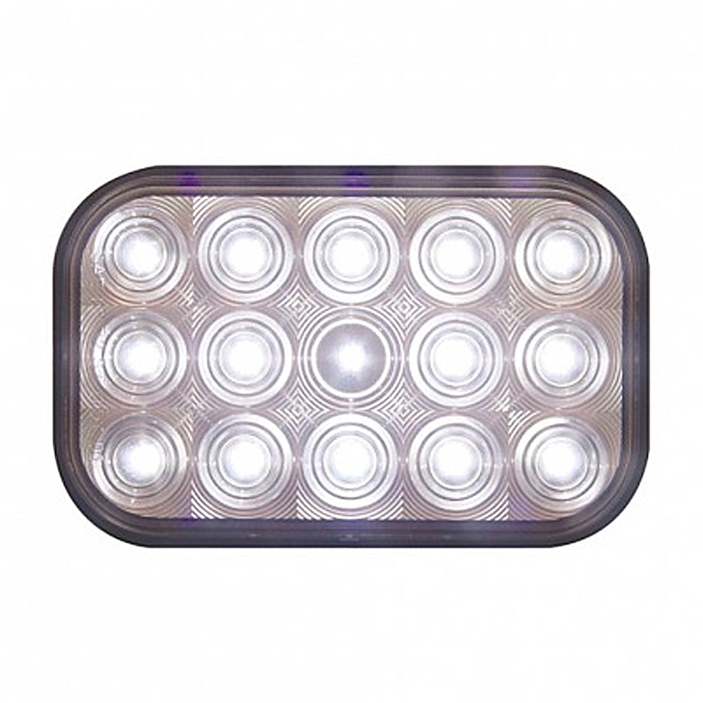 United Pacific - 15 LED Rectangular Back-Up Light - White LEDs (Clear Lens)