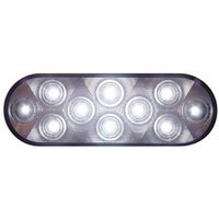 United Pacific - 10 LED 6" Oval Auxiliary/Utility Light - White LEDs (Clear Lens)