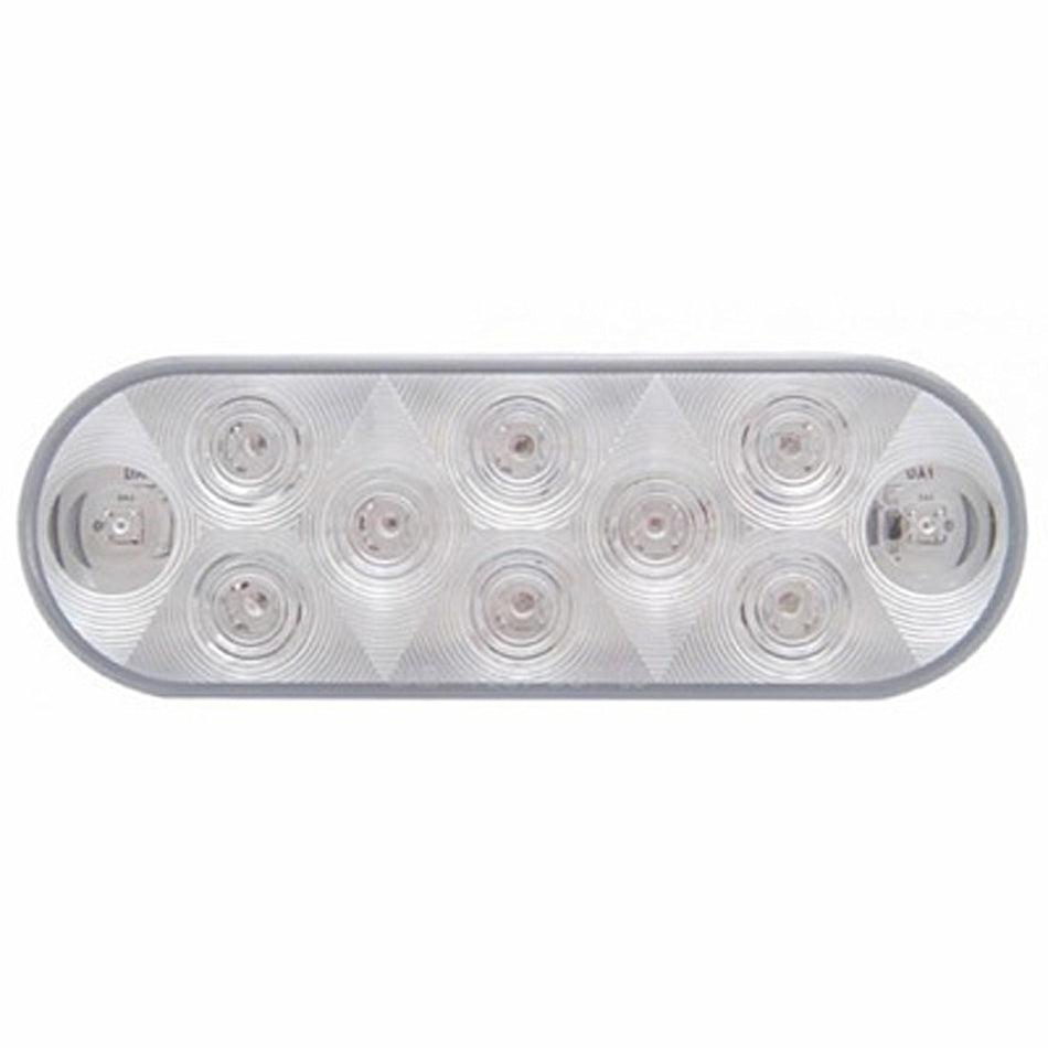 United Pacific - 10 LED 6" Oval Auxiliary/Utility Light - White LEDs (Clear Lens)