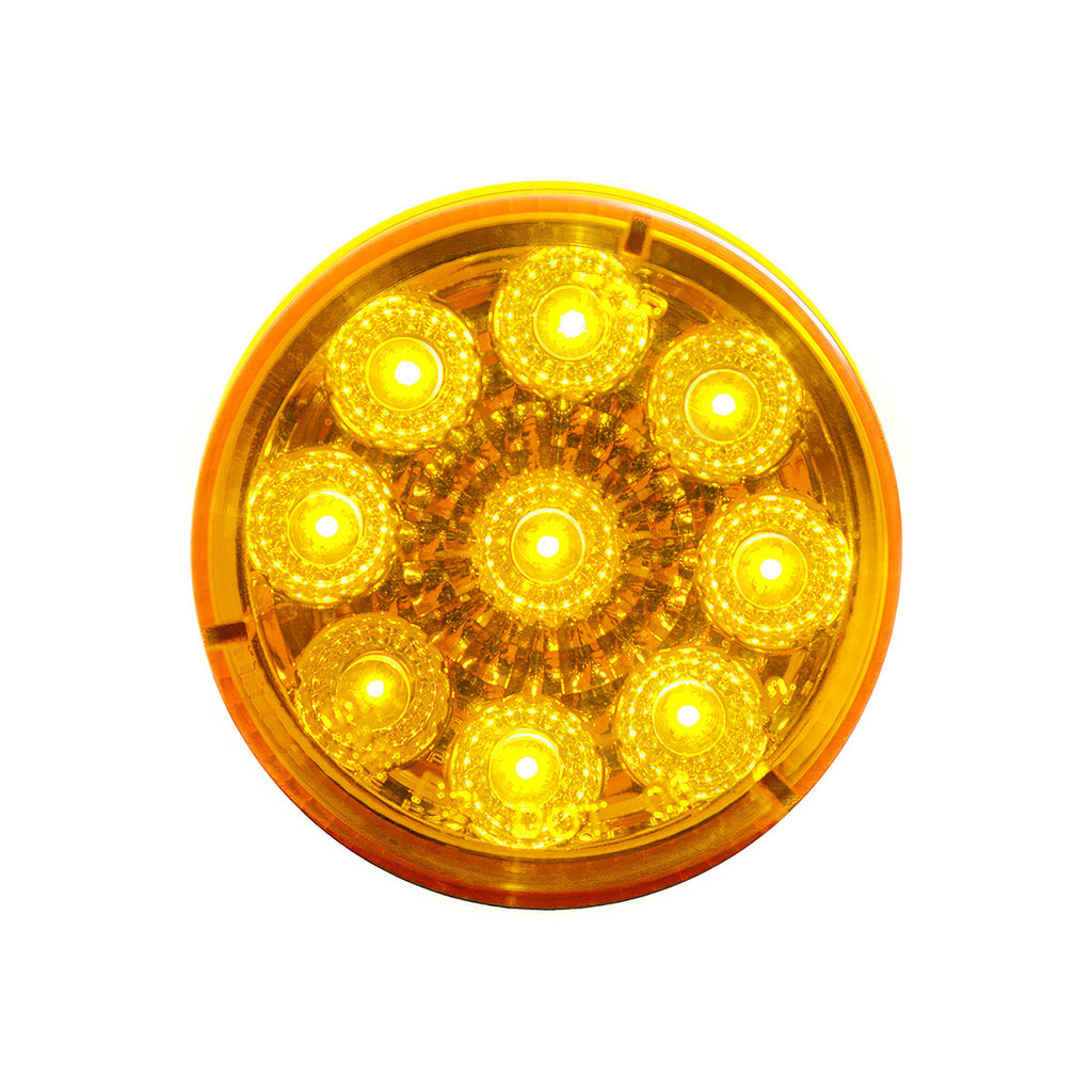 9 LED 2" Round Reflector Clearance Light - Amber or Red LEDs (Amber, Red or Clear Lens)