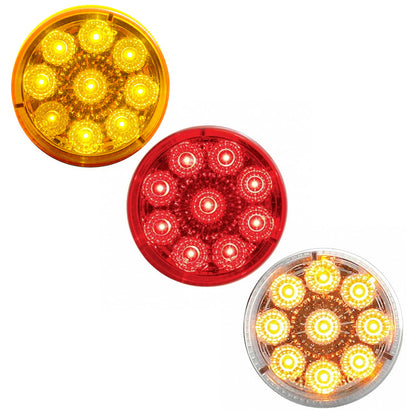9 LED 2" Round Reflector Clearance Light - Amber or Red LEDs (Amber, Red or Clear Lens)