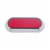 10 LED 6" Oval Flange Mount Stop, Turn & Tail Light With Bezel - Red or Amber LEDs (Red or Amber Lens)