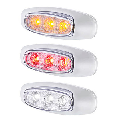 5 LED Reflector Light (Auxiliary/Utility) With Side Ditch Light - Amber, Red or White LEDs (Clear Lens)