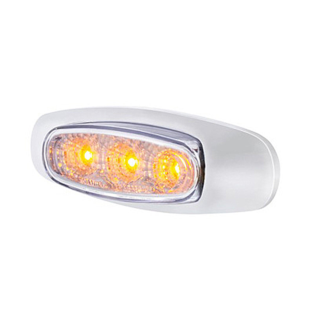 5 LED Reflector Light (Auxiliary/Utility) With Side Ditch Light - Amber, Red or White LEDs (Clear Lens)