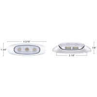 5 LED Reflector Light (Auxiliary/Utility) With Side Ditch Light - Amber, Red or White LEDs (Clear Lens)