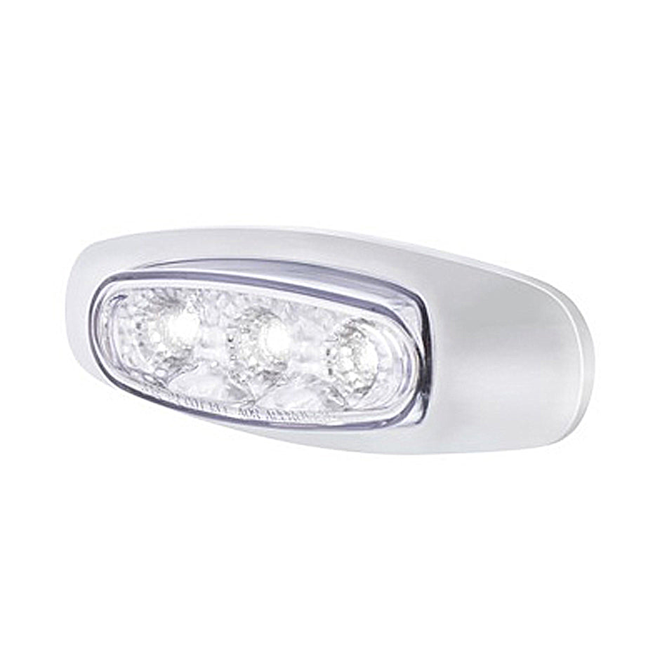 5 LED Reflector Light (Auxiliary/Utility) With Side Ditch Light - Amber, Red or White LEDs (Clear Lens)