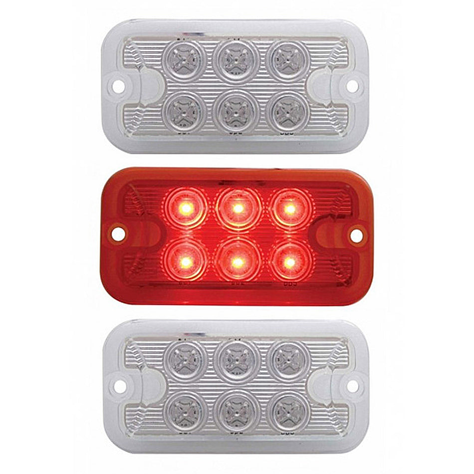 6 LED Dual Function Light - Amber or Red LEDs (Red or Clear Lens)