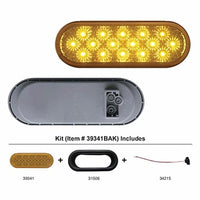 16 LED 6" Oval Reflector Turn Signal Light Kit - Amber LEDs (Amber Lens)