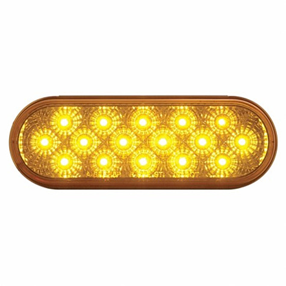 16 LED 6" Oval Reflector Turn Signal Light Kit - Amber LEDs (Amber Lens)