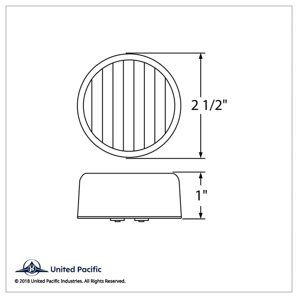 United Pacific - 13 LED 2-1/2" Auxiliary/Utility Light - Blue LEDs (Clear Lens)