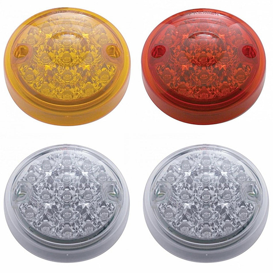 15 LED 3" Single Function Reflector Single Face Light Only - Amber or Red LEDs (Amber, Red or Clear Lens)