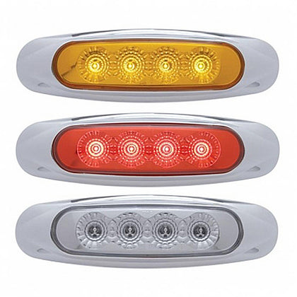 4 LED Reflector Clearance Light - Amber LEDs (Amber, Red, or Clear Lens)