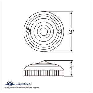 15 LED 3" Dual Function Single Face Light Only - Red LEDs (Clear Lens)