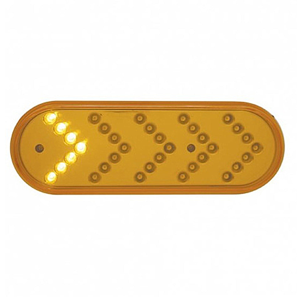 35 LED 6" Reflector Oval Sequential Turn Signal Light - Amber LEDs (Amber or Clear Lens)