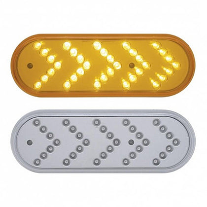 35 LED 6" Reflector Oval Sequential Turn Signal Light - Amber LEDs (Amber or Clear Lens)