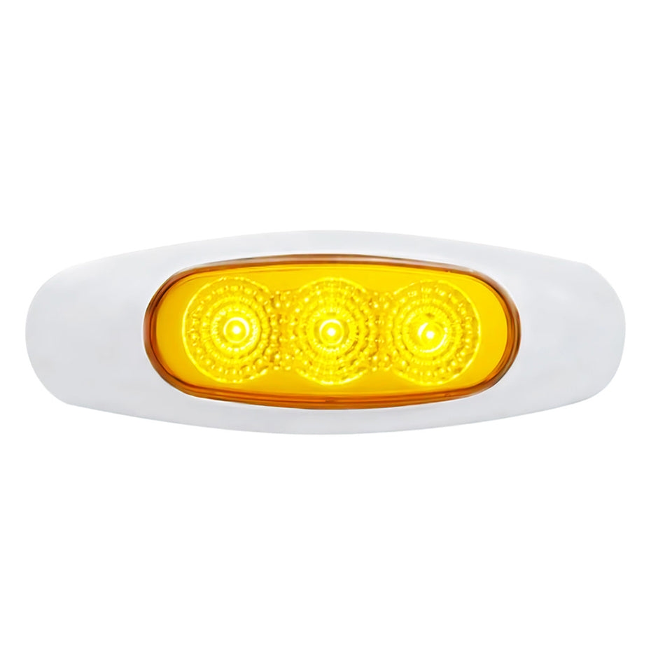 United Pacific - 3 LED Reflector Clearance Light - Amber or Red LEDs (Amber or Clear Lens)