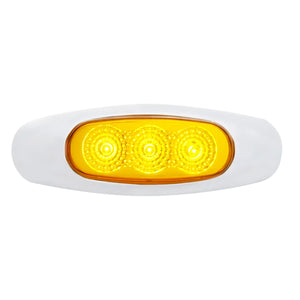 United Pacific - 3 LED Reflector Clearance Light - Amber or Red LEDs (Amber or Clear Lens)