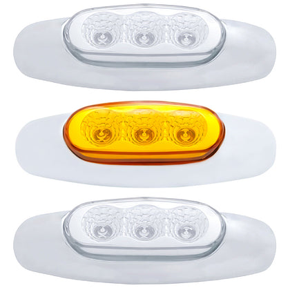 United Pacific - 3 LED Reflector Clearance Light - Amber or Red LEDs (Amber or Clear Lens)