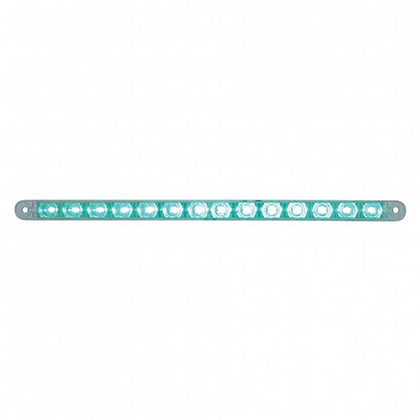 United Pacific - 14 LED 12" Auxiliary Strip Light - Green LEDs (Clear Lens)