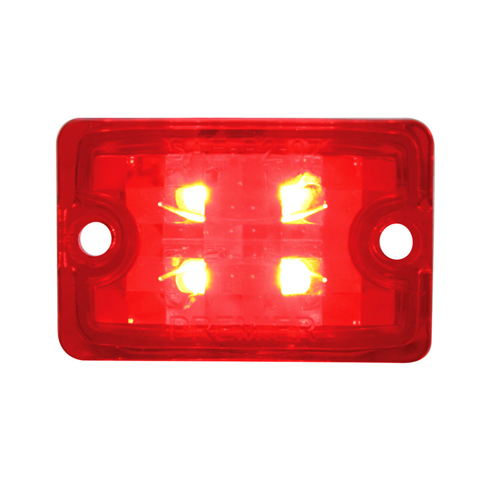 United Pacific - 4 LED Small Rod Light Only - Red LEDs (Red Lens)