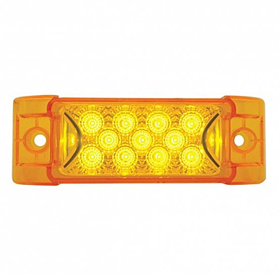United Pacific - 13 LED Reflector Rectangular Clearance Light - Amber LEDs (Amber Lens)