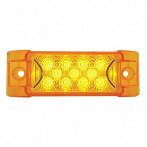 United Pacific - 13 LED Reflector Rectangular Clearance Light - Amber LEDs (Amber Lens)