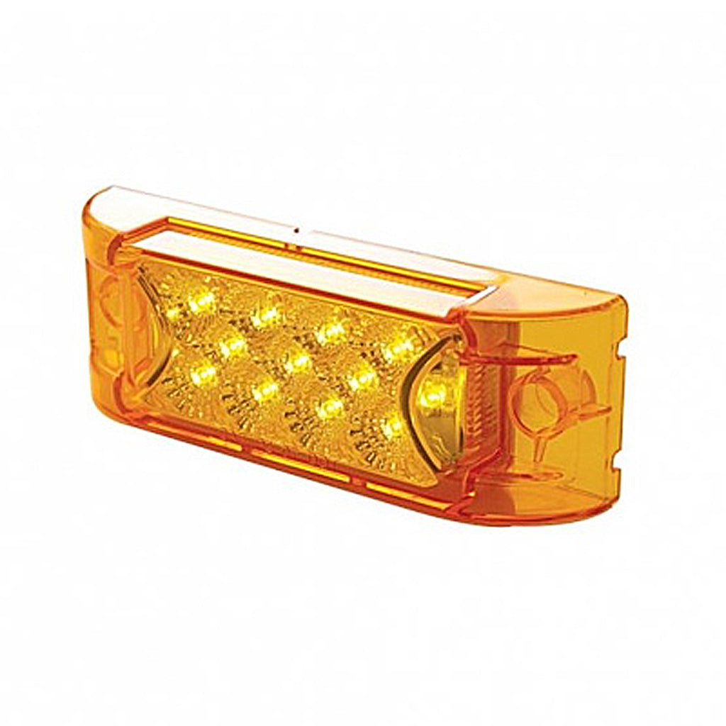United Pacific - 13 LED Reflector Rectangular Clearance Light - Amber LEDs (Amber Lens)