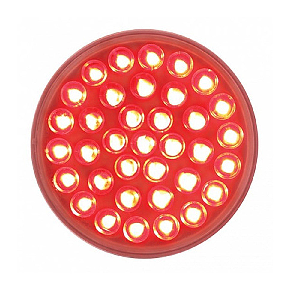 36 LED 4" Round Stop, Turn & Tail Light - Red LEDs (Clear Lens)