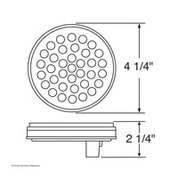 36 LED 4" Round Stop, Turn & Tail Light - Red LEDs (Clear Lens)