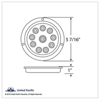 10 LED 4" Round Reflex Flange Mount Stop, Turn & Tail Light - Red LEDs (Red Lens)