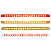 19 LED 12" Reflector Turn Signal Light Bar - Amber or Red LEDs (Amber, Red or Clear Lens)