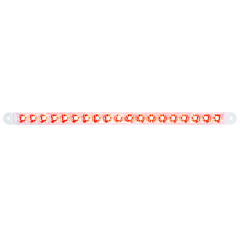 19 LED 12" Reflector Turn Signal Light Bar - Amber or Red LEDs (Amber, Red or Clear Lens)