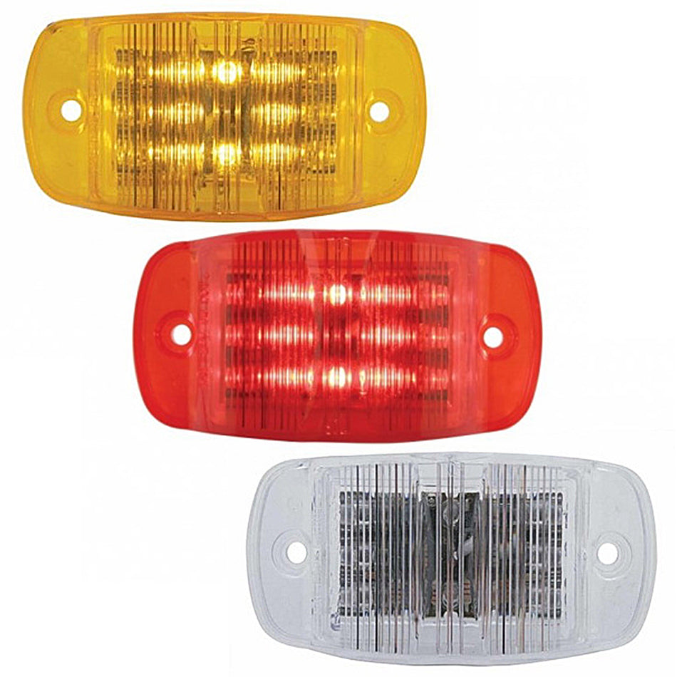 United Pacific - 14 LED Rectangular Clearance Light - Amber or Red LEDs (Amber, Red or Clear Lens)