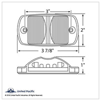 United Pacific - 14 LED Rectangular Clearance Light - Amber or Red LEDs (Amber, Red or Clear Lens)