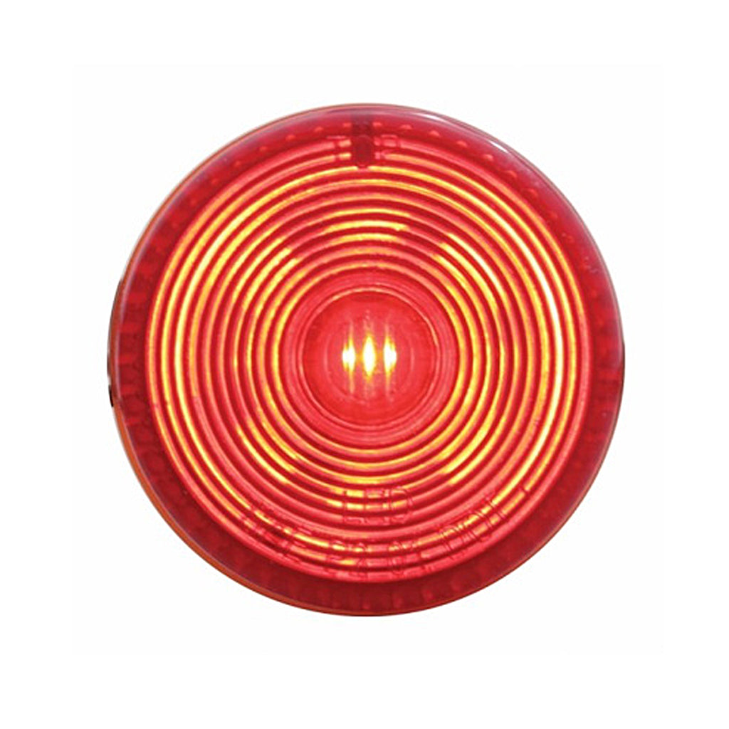 United Pacific - Single LED 2" Round Low Profile Clearance Light Kit - Red LEDs (Red Lens)