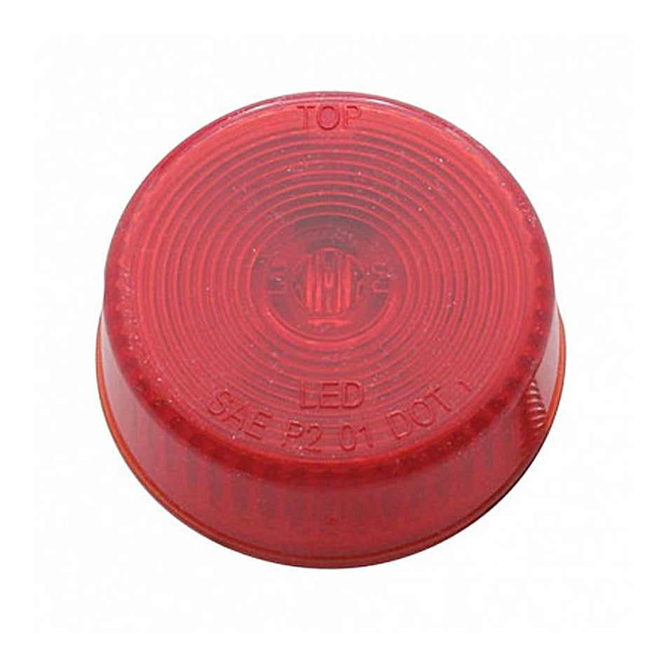 United Pacific - Single LED 2" Round Low Profile Clearance Light Kit - Red LEDs (Red Lens)