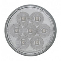 United Pacific - 7 LED 4" Round Reflector Stop, Turn & Tail Light - Red LEDs (Clear Lens)