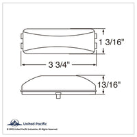 United Pacific - 12 LED Rectangular Auxiliary/Utility Light - White LEDs (Clear Lens)