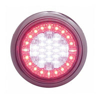 38 LED Euro Style Flange Mount Stop, Turn & Tail Light - White & Red LEDs (Clear Lens)
